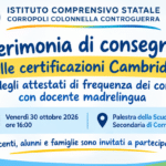 Cerimonia di consegna delle certificazioni Cambridge