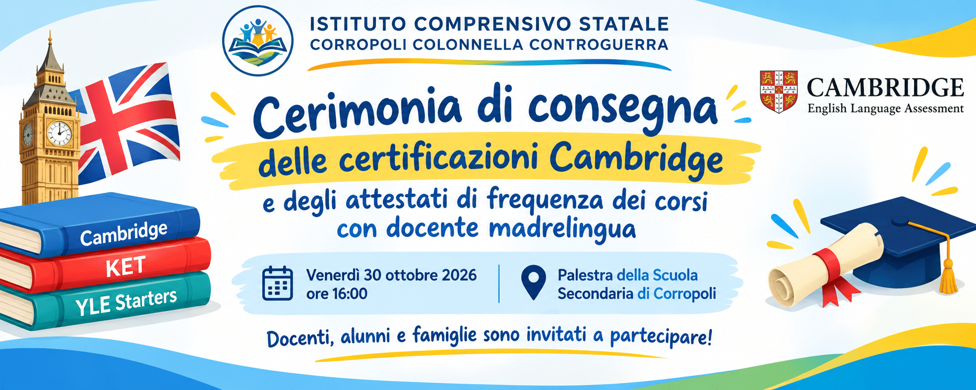 Cerimonia di consegna delle certificazioni Cambridge