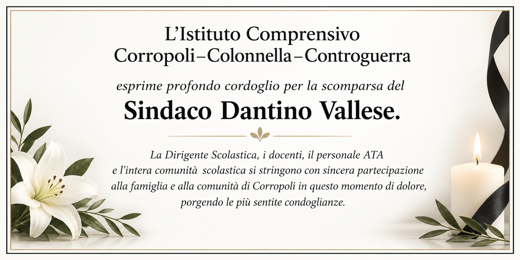 In memoria del Sindaco Dantino Vallese