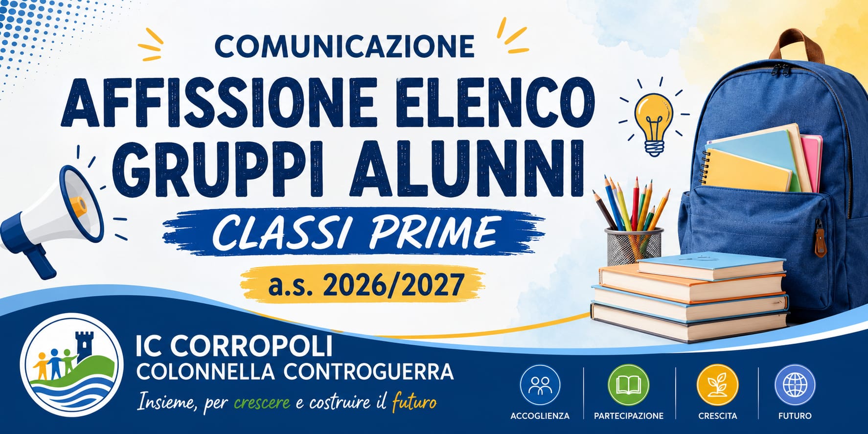 Comunicazione affissione elenco gruppi alunni classi prime – a.s. 2026/2027