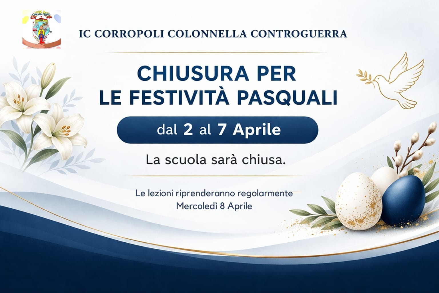 Comunicazione giorni di chiusura per festività pasquali